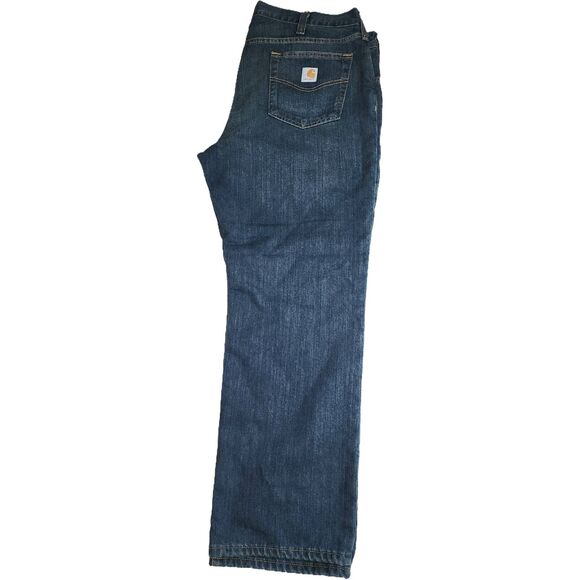 NWT Carhartt Men's Fleece Lined Relaxed Fit Blue Denim Jeans Size 40 x 30. - Picture 2 of 5